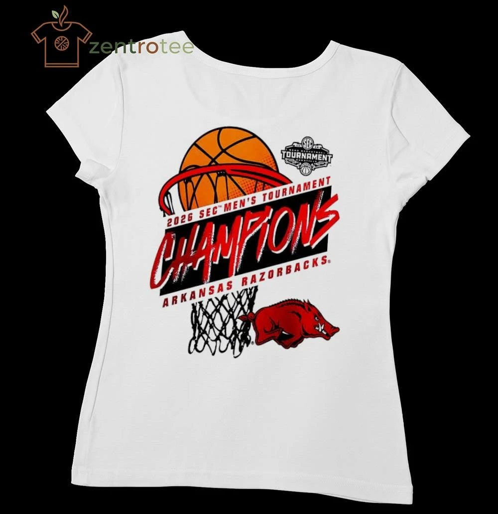 Arkansas Razorbacks 2026 SEC Men’s Basketball Nets Tournament Champions shirt