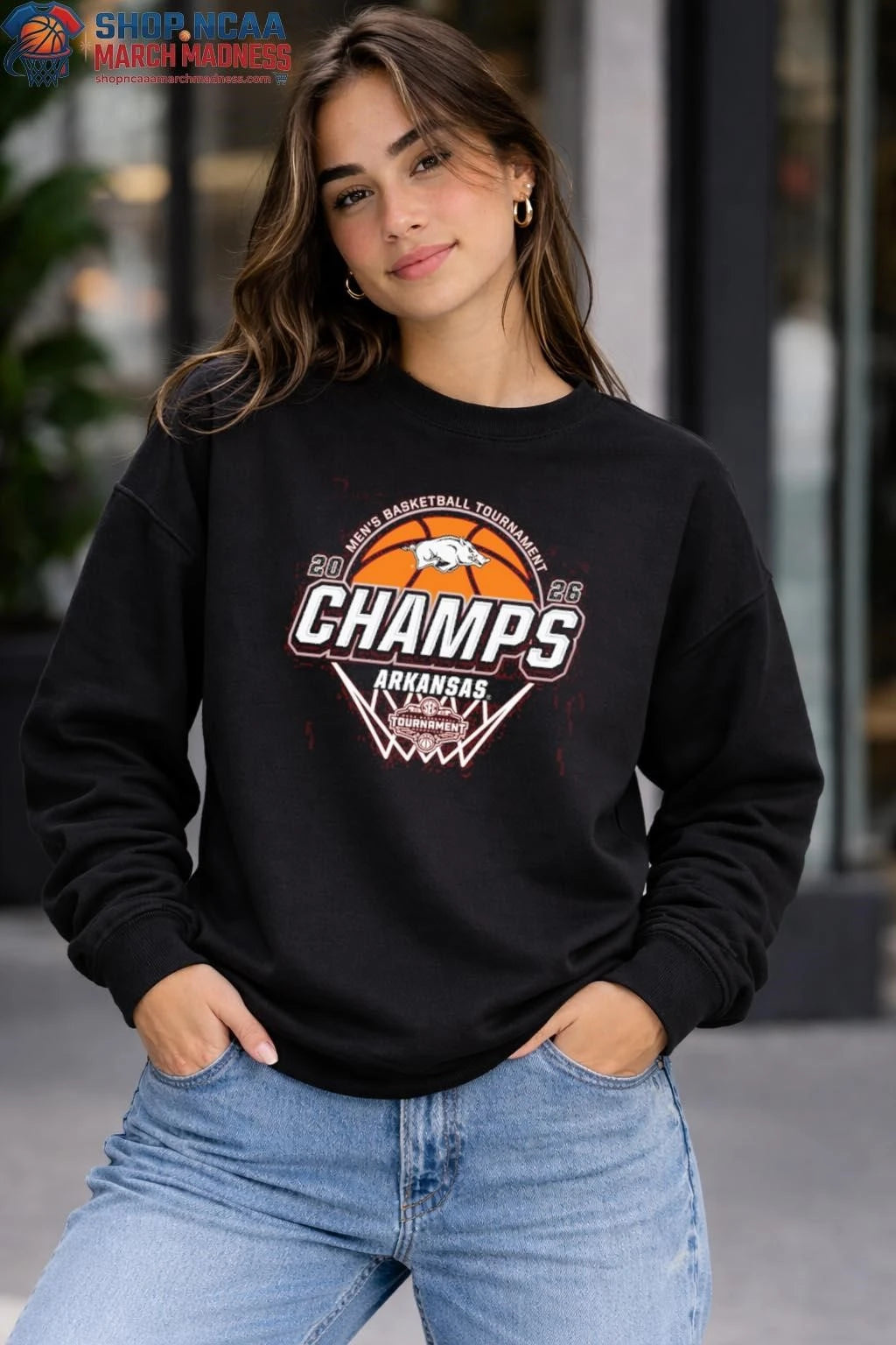Arkansas Razorbacks 2026 SEC Men’s Basketball Tournament Champions Locker Room T-Shirt