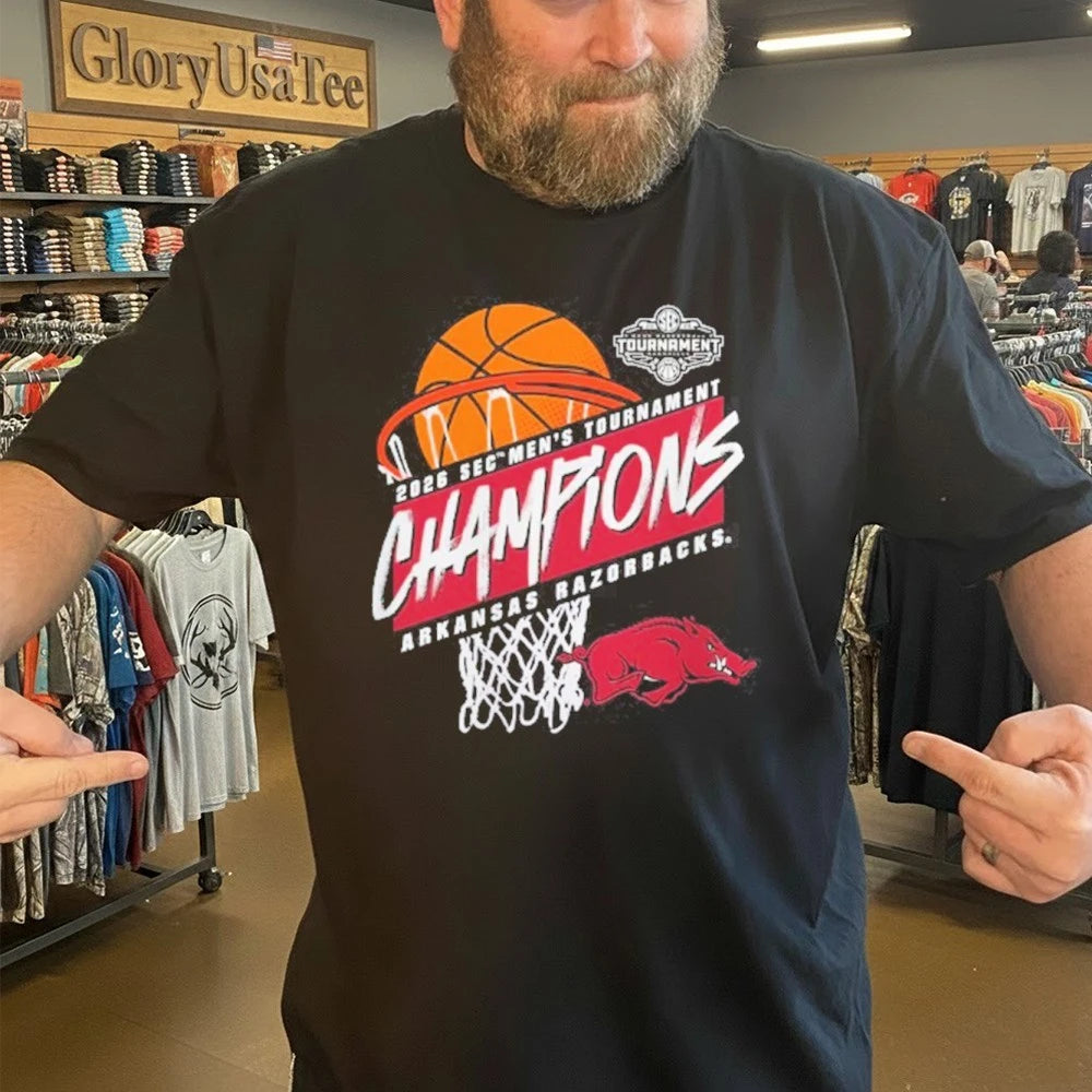 Arkansas Razorbacks 2026 SEC Men’s Basketball Tournament Champions T-Shirt