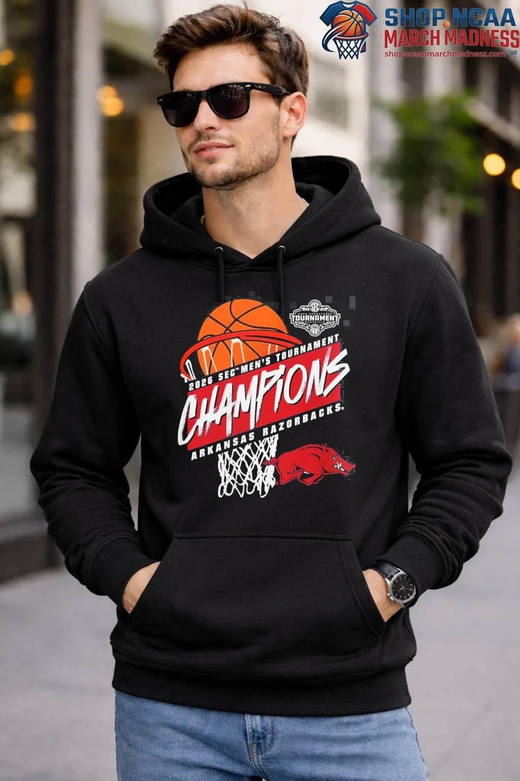 Arkansas Razorbacks 2026 SEC Men’s Basketball Tournament Champions T-Shirt Arkansas Razorbacks 2026 Shirt