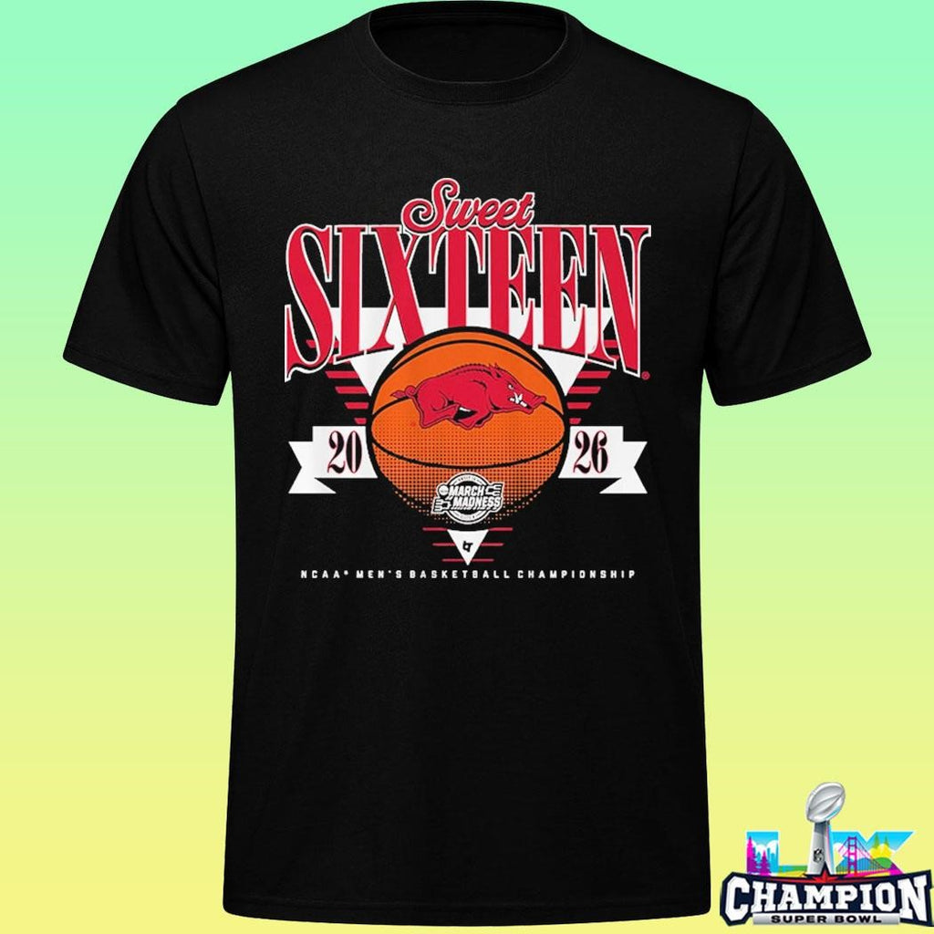 Arkansas Razorbacks 2026 Sweet Sixteen Ncaa Men’s Basketball Championship Shirt