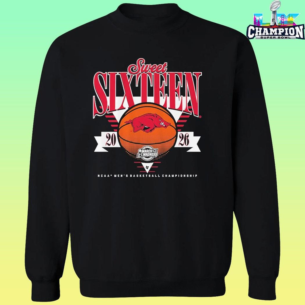 Arkansas Razorbacks 2026 Sweet Sixteen Ncaa Men’s Basketball Championship Shirt