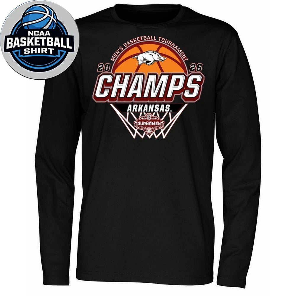 Arkansas Razorbacks Blue 84 Unisex 2026 SEC Men’s Basketball Tournament Champions Locker Room T-Shirt