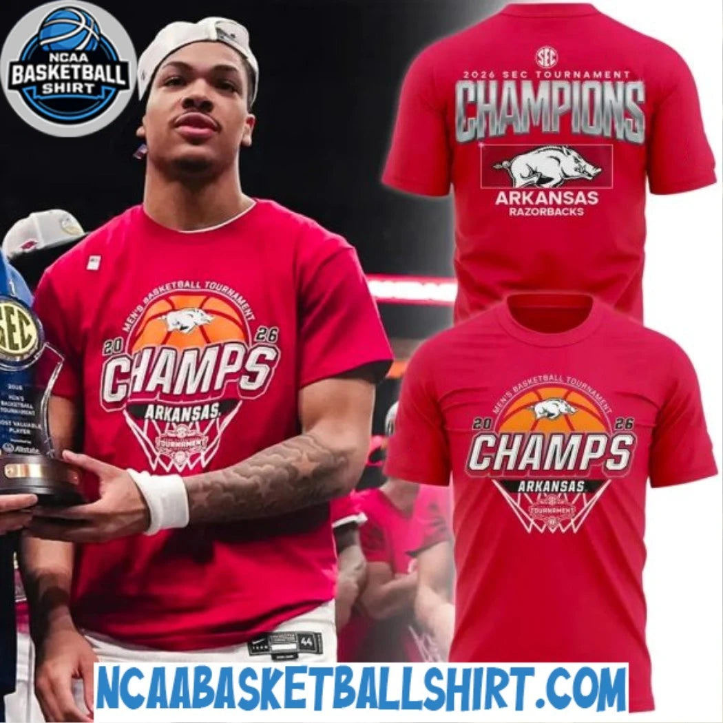 Arkansas Razorbacks Blue 84 Unisex 2026 SEC Men’s Basketball Tournament Champions Locker Room T-Shirt