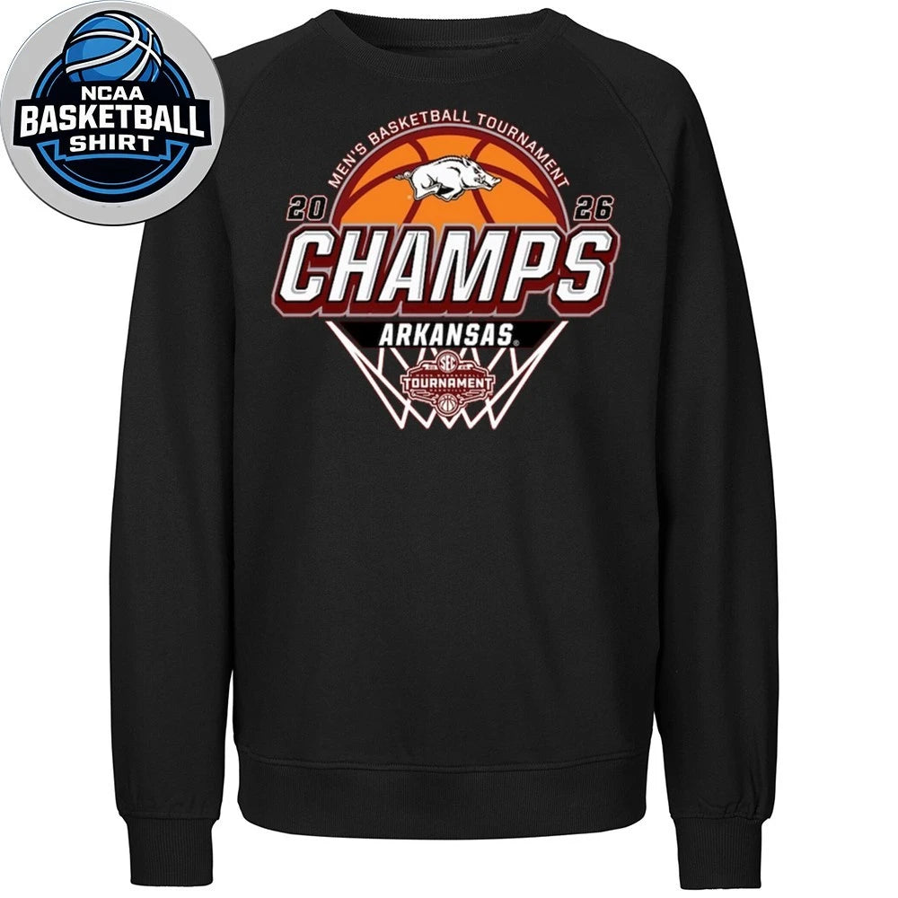 Arkansas Razorbacks Blue 84 Unisex 2026 SEC Men’s Basketball Tournament Champions Locker Room T-Shirt