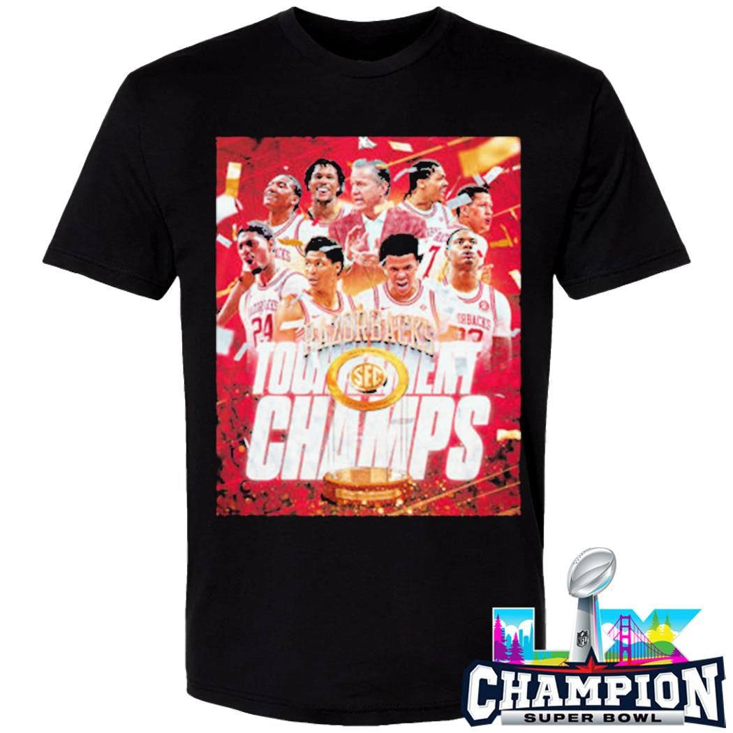 Arkansas Razorbacks Champions Men’s Basketball Sec Tournament 2026 Shirt