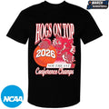 Arkansas Razorbacks Hogs On Top 2026 Conference Champs Mascot T-shirts