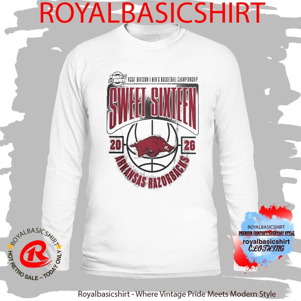 Arkansas Razorbacks Men’s Basketball 2026 NCAA March Madness Sweet 16 T-Shirt