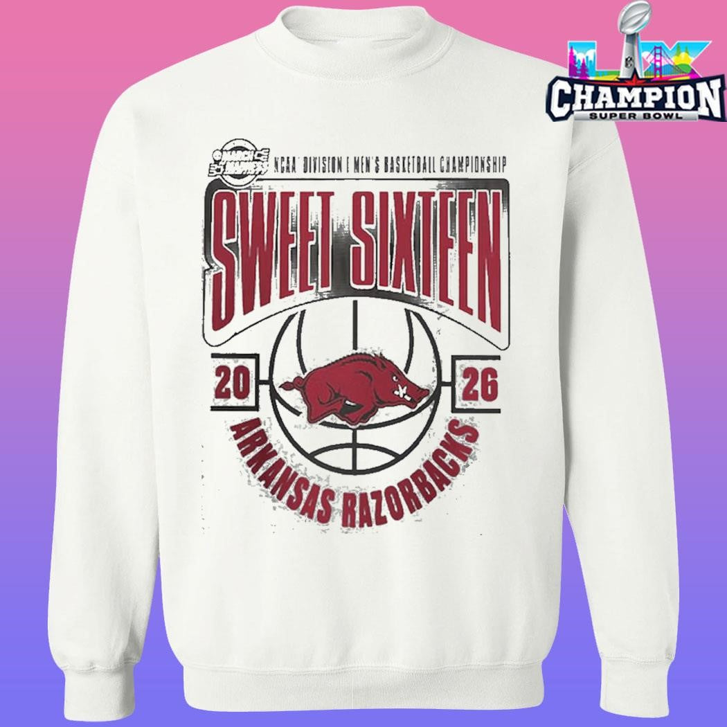 Arkansas Razorbacks Men’s Basketball 2026 Ncaa March Madness Sweet 16 Shirt