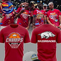 Arkansas Razorbacks Men’s Basketball 2026 SEC Tournament Champions Two Sided Shirt