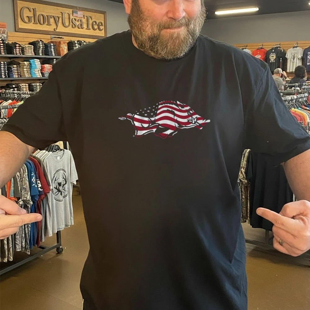 Arkansas Razorbacks Patriotic Marks Primary Logo Shirt