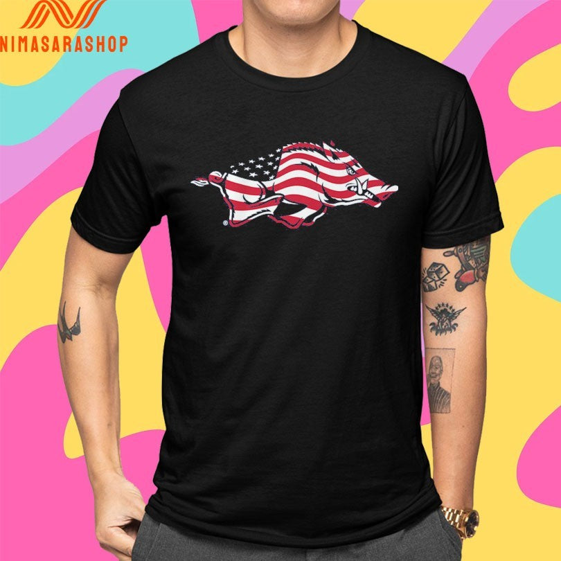Arkansas Razorbacks Patriotic Marks Primary Logo Shirts