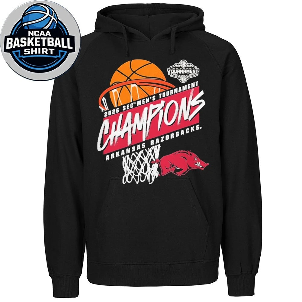 Arkansas Razorbacks Women’s 2026 SEC Men’s Basketball Tournament Champions Logo T-Shirt