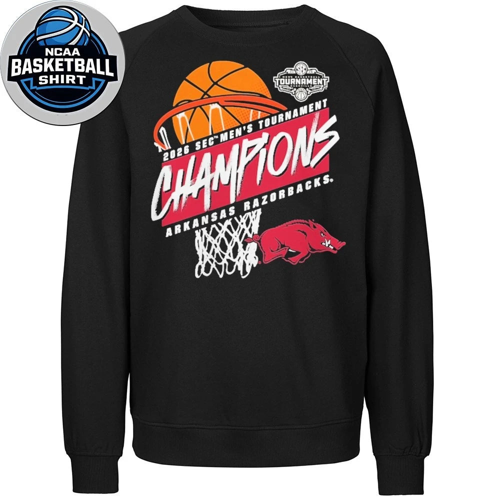 Arkansas Razorbacks Women’s 2026 SEC Men’s Basketball Tournament Champions Logo T-Shirt