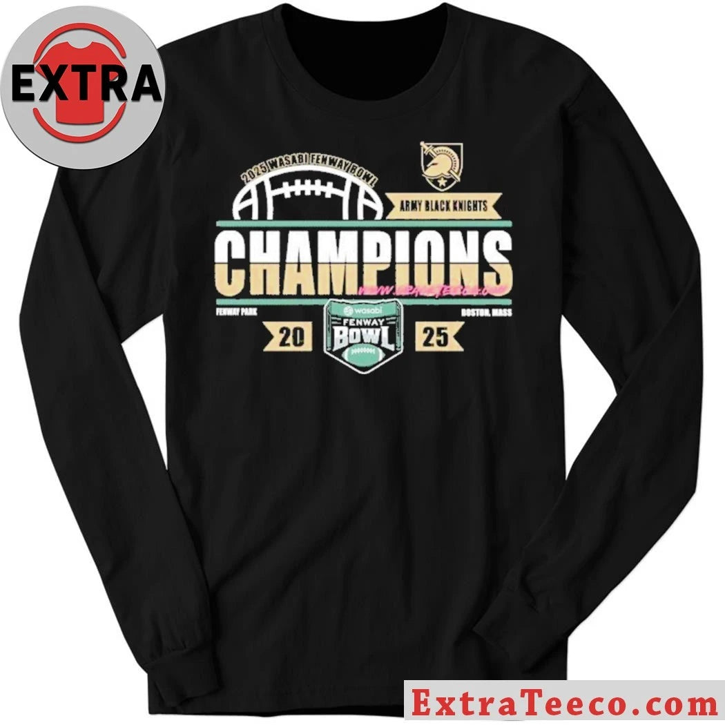 Army Black Knights Football 2025 Wasabi Fenway Bowl Champions Logo T-Shirt