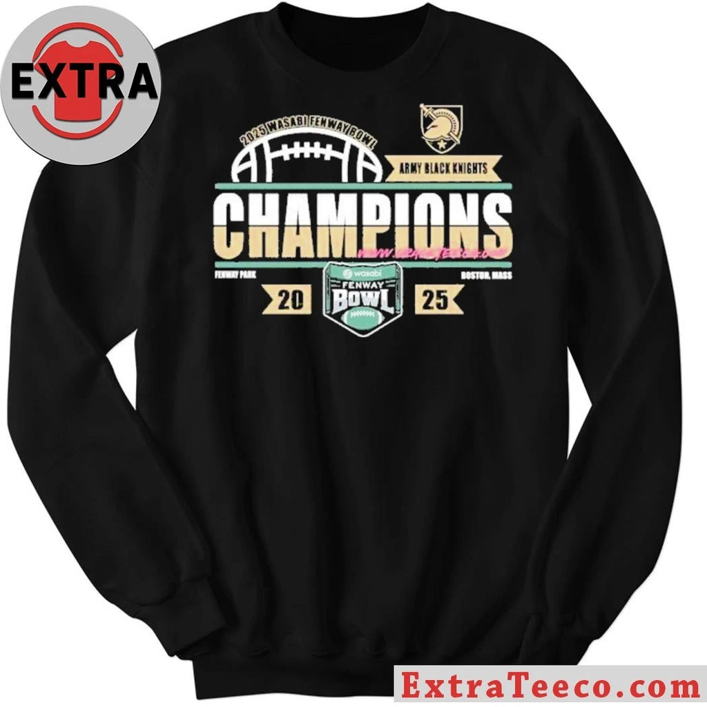 Army Black Knights Football 2025 Wasabi Fenway Bowl Champions Logo T-Shirt