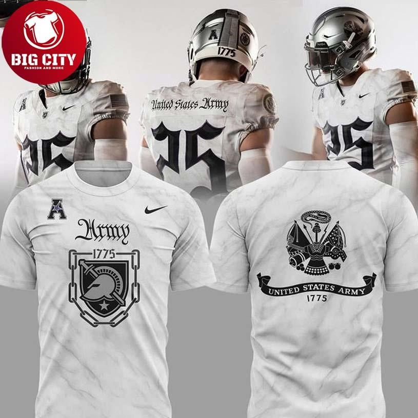 Army Black Knights White Winter 2025 Celebrate 250th Birthday Two Sided Shirt