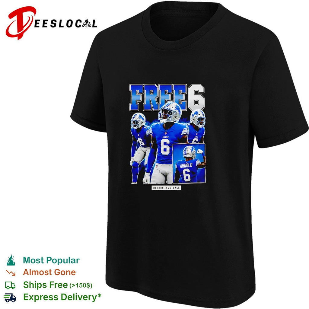 Arnold free 6 Detroit football shirt