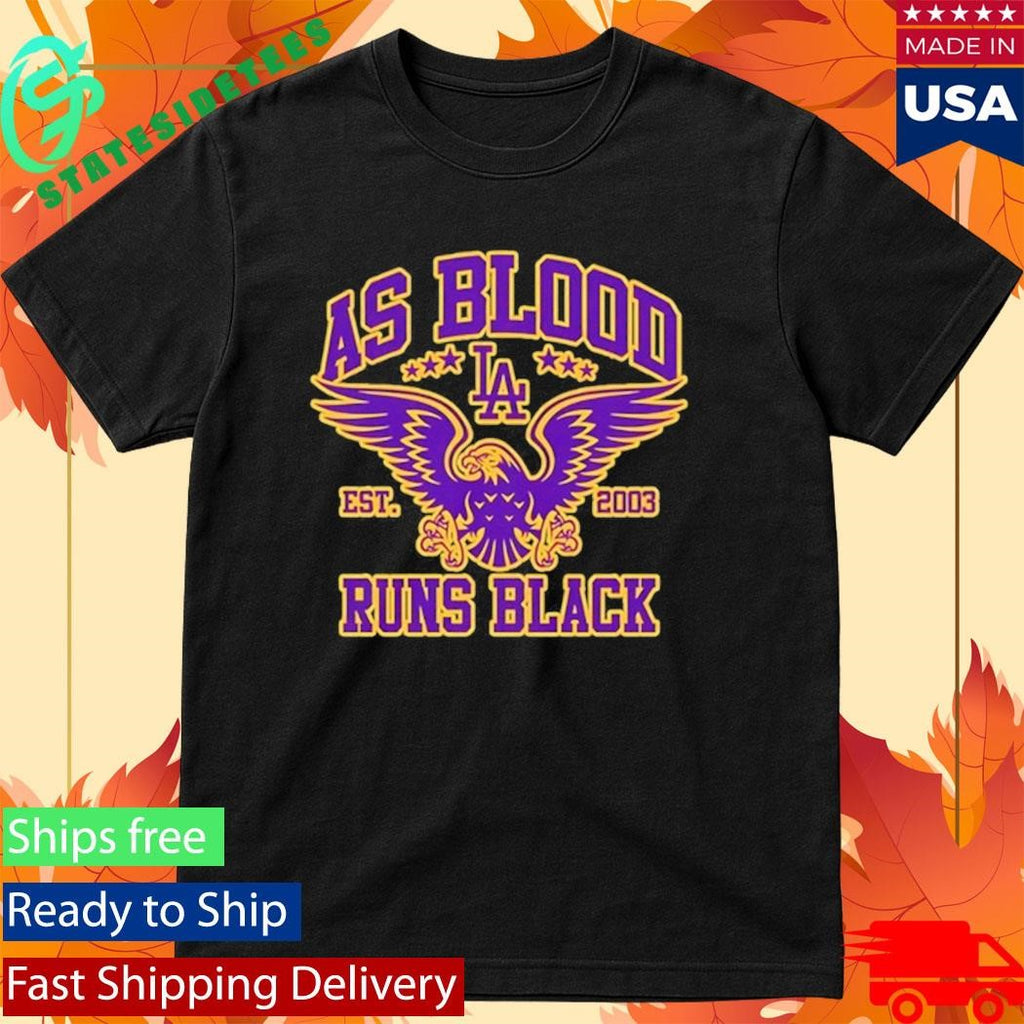 As Blood Runs Black Eagle Crest Purple n Gold Shirt