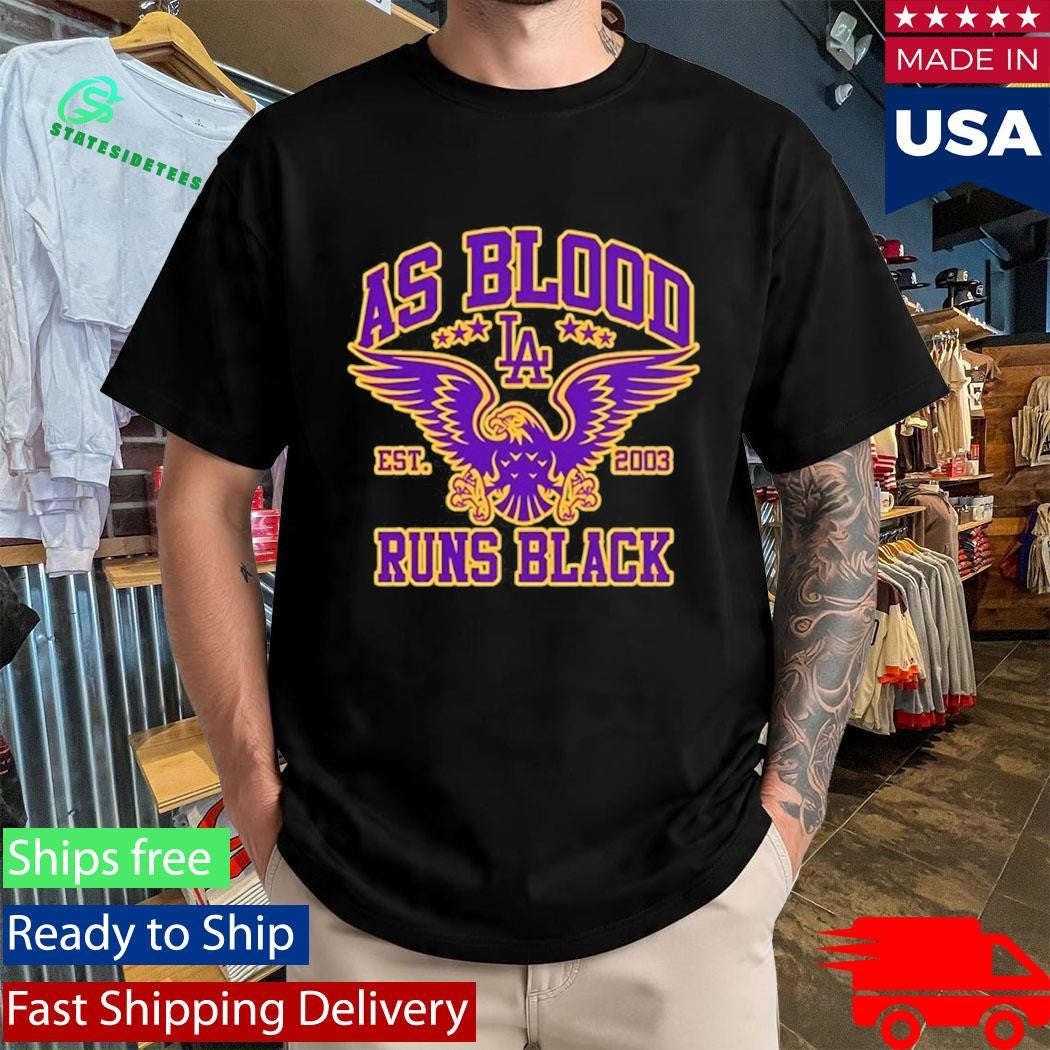 As Blood Runs Black Eagle Crest Purple n Gold Shirt