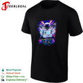 Astronaut playing arcade game neon shirt