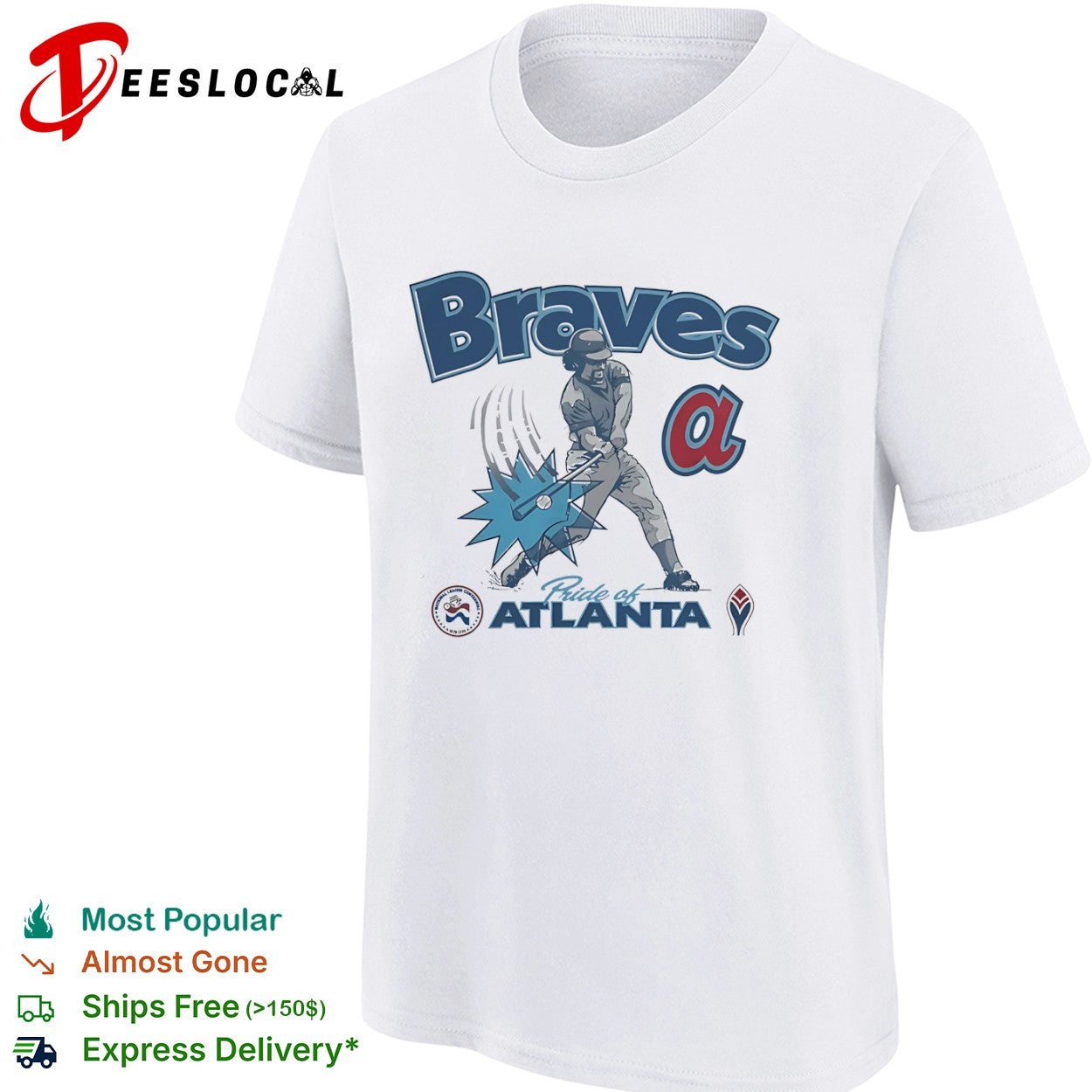 Atlanta Braves Pride of Atlanta National League Centennial 1876 1976 Baseball Hit shirt