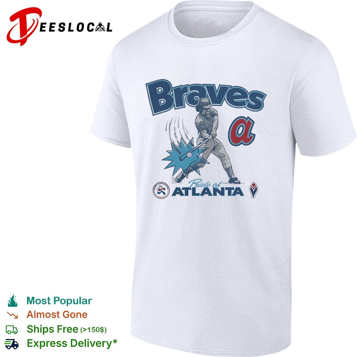 Atlanta Braves Pride of Atlanta National League Centennial 1876 1976 Baseball Hit shirt