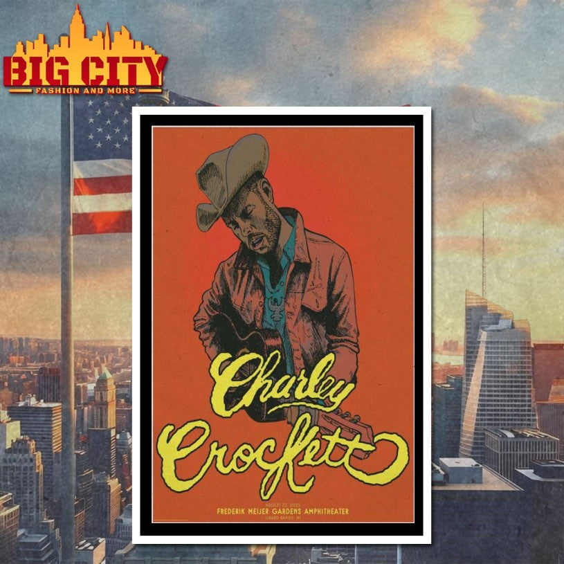 Aug 25, 2025 Charley Crockett Frederik Meijer Gardens Amphitheater, Grand Rapids, MI Concert Poster Shirts