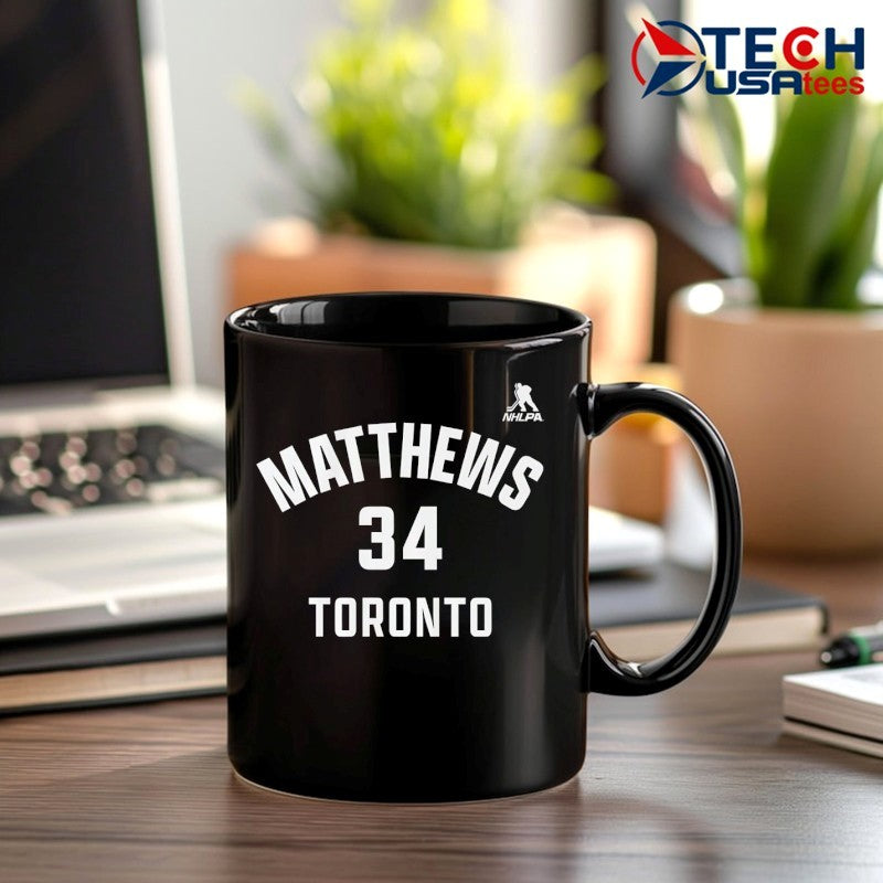 Auston Matthews #34 Toronto Maple Leafs name and number shirt