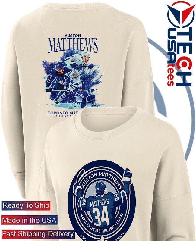 Auston Matthews Toronto Maple Leafs All Time Goals Leader 2025 logo shirt