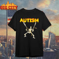 Autism Skeleton Funny Skull Holding Guns Dank Meme Shirt