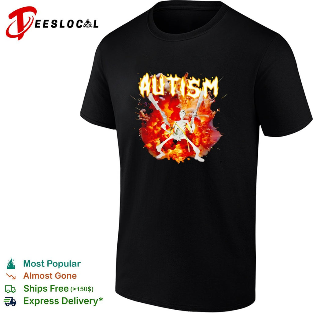 Autism Skeleton With Guns shirt