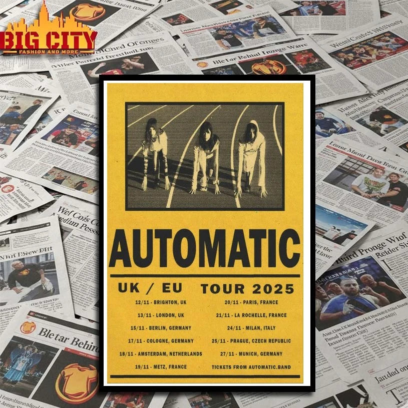 Awesome Automatic UK EU Tour 2025 Poster Shirts