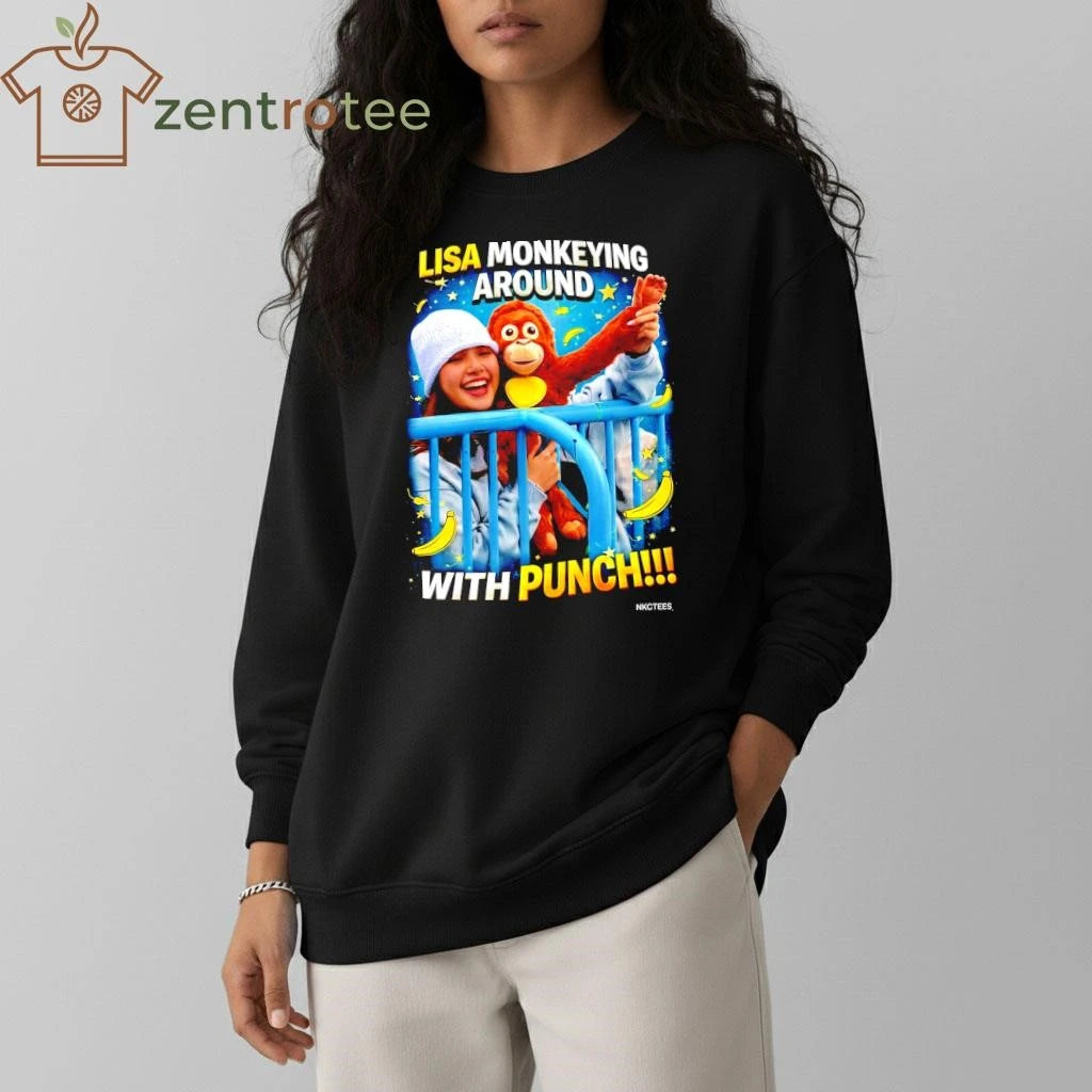 Awesome Nkctees BLACKPINK Lisa &amp; Punch Monkey Moment 2026 T-Shirt