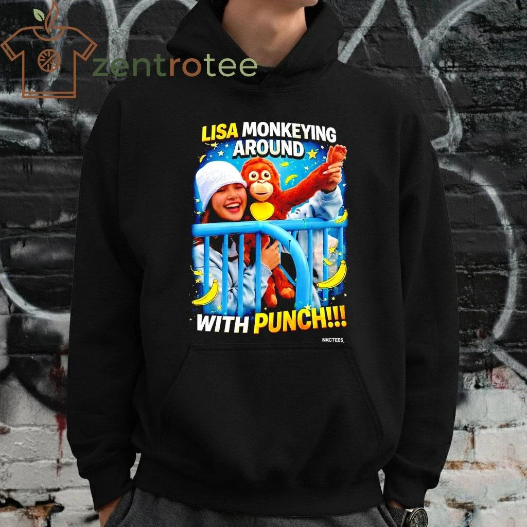 Awesome Nkctees BLACKPINK Lisa &amp; Punch Monkey Moment 2026 T-Shirt