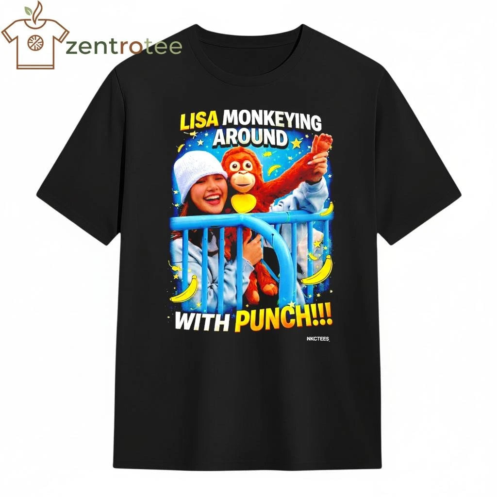 Awesome Nkctees BLACKPINK Lisa &amp; Punch Monkey Moment 2026 T-Shirt