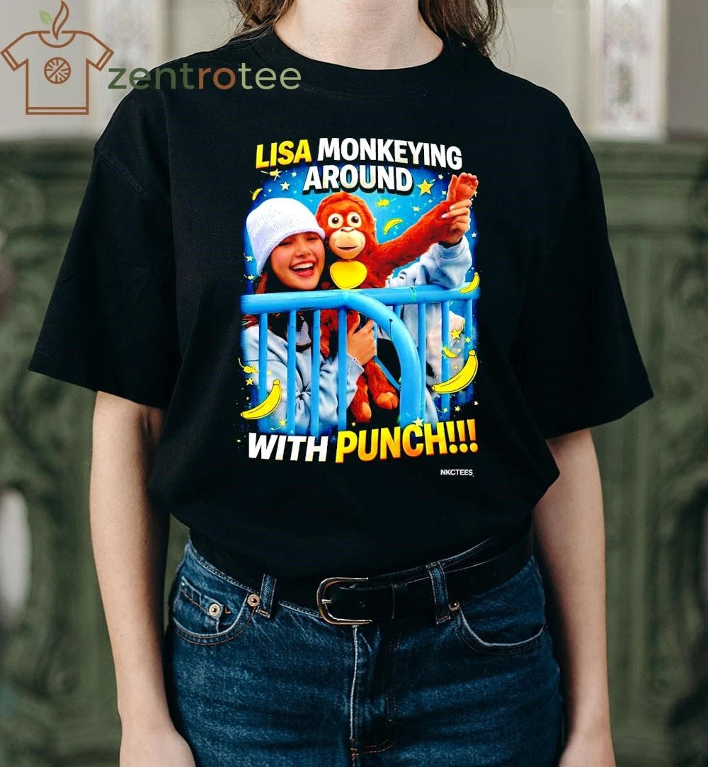 Awesome Nkctees BLACKPINK Lisa &amp; Punch Monkey Moment 2026 T-Shirt