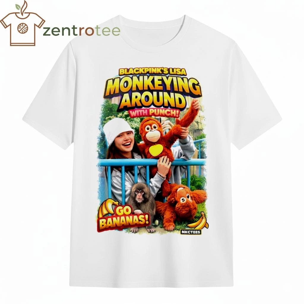 Awesome Nkctees Viral Monkey &amp; Punch Meme with Lisa Blackpink go bananas shirt