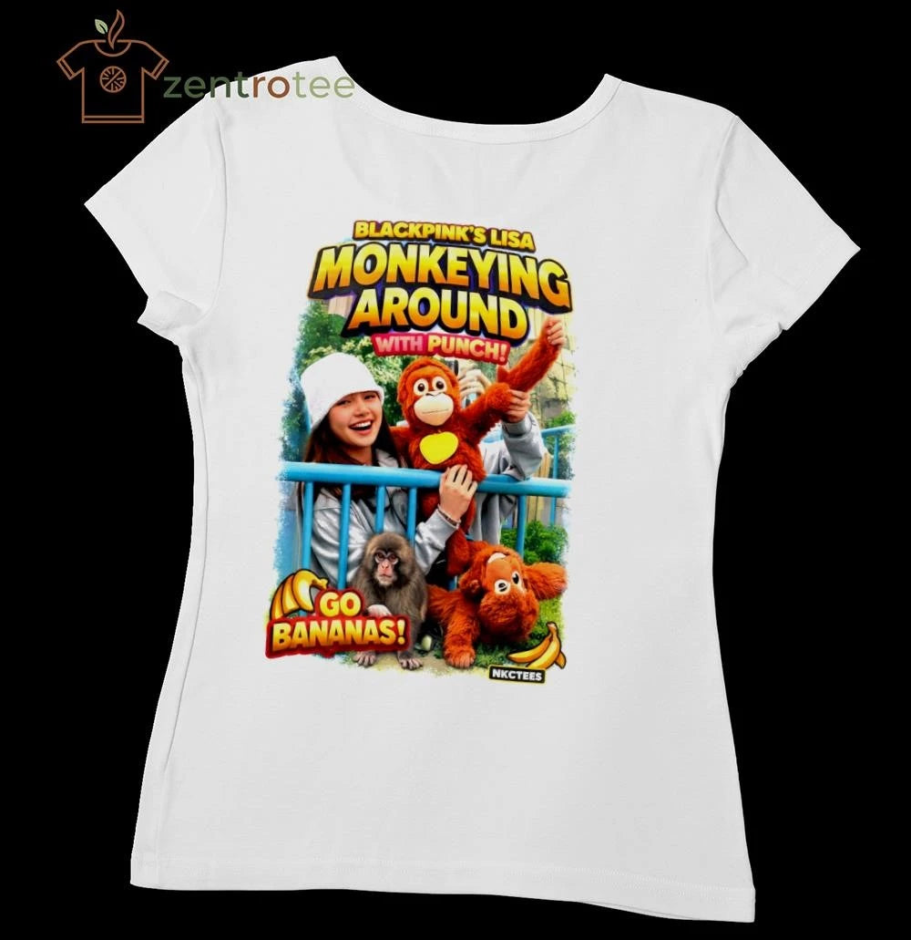 Awesome Nkctees Viral Monkey &amp; Punch Meme with Lisa Blackpink go bananas shirt