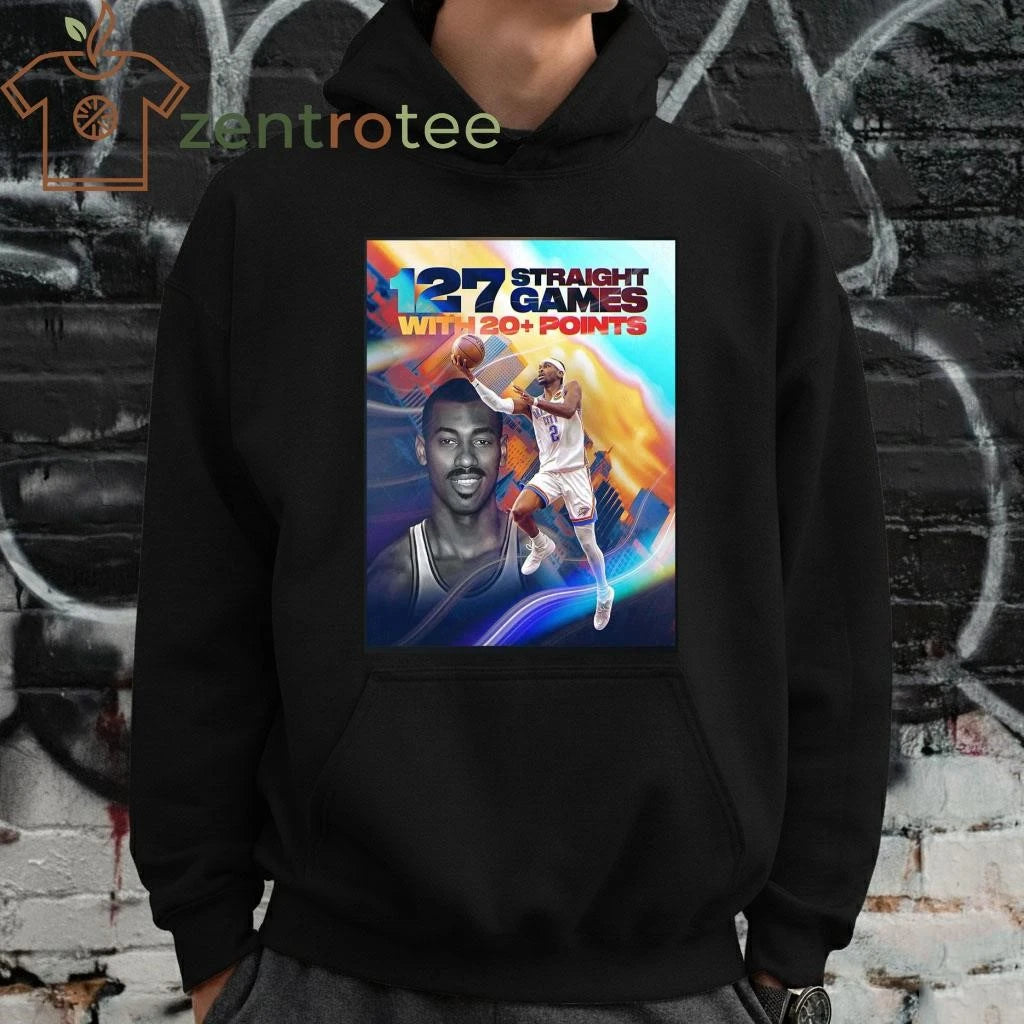 Awesome Shai Gilgeous Alexander Okc Thunder Passes Wilt For The Longest 20 Points Streak Of All Time tee