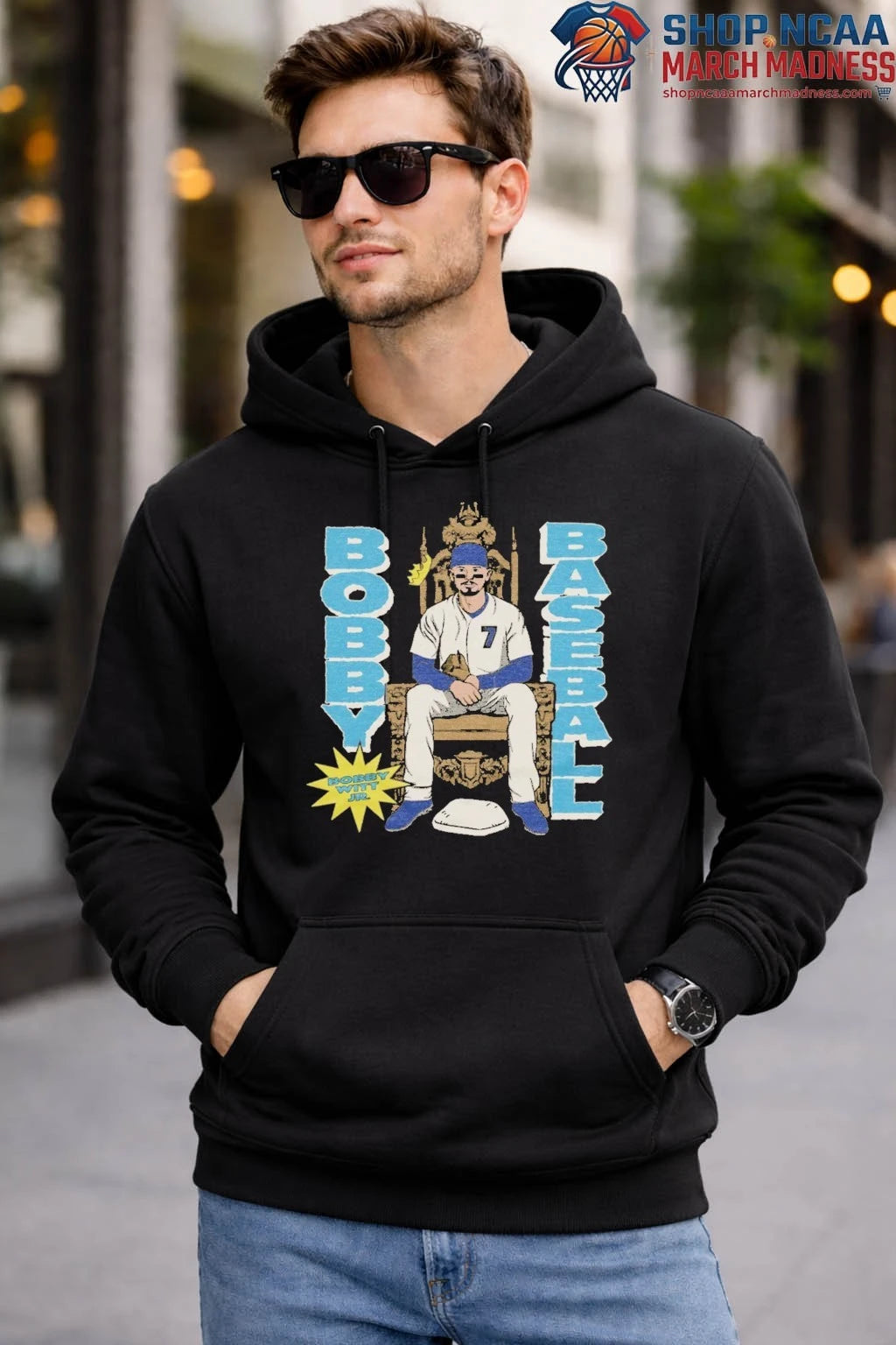 BWJ Bobby Baseball Throne Black T Shirt