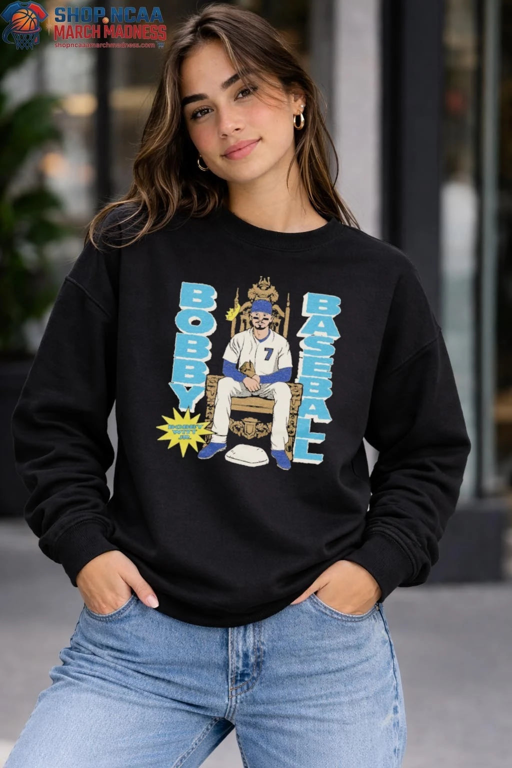 BWJ Bobby Baseball Throne Black T Shirt