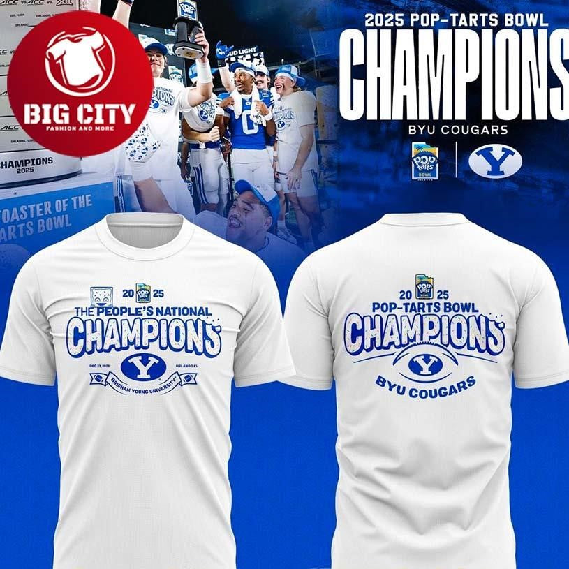 BYU Cougars 2025 Pop-Tarts Bowl Champions Locker Two Sided Shirt