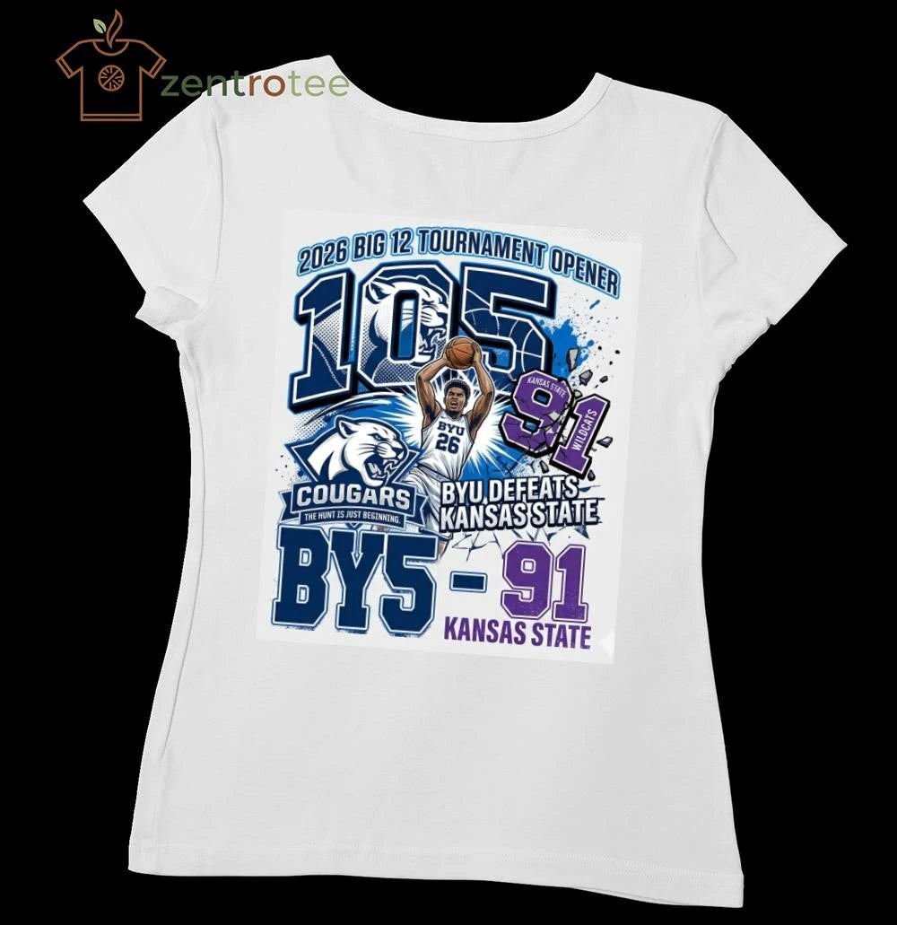 BYU Cougars Big 12 Victory T-Shirt – 105-91 vs Kansas State (2026 Edition)