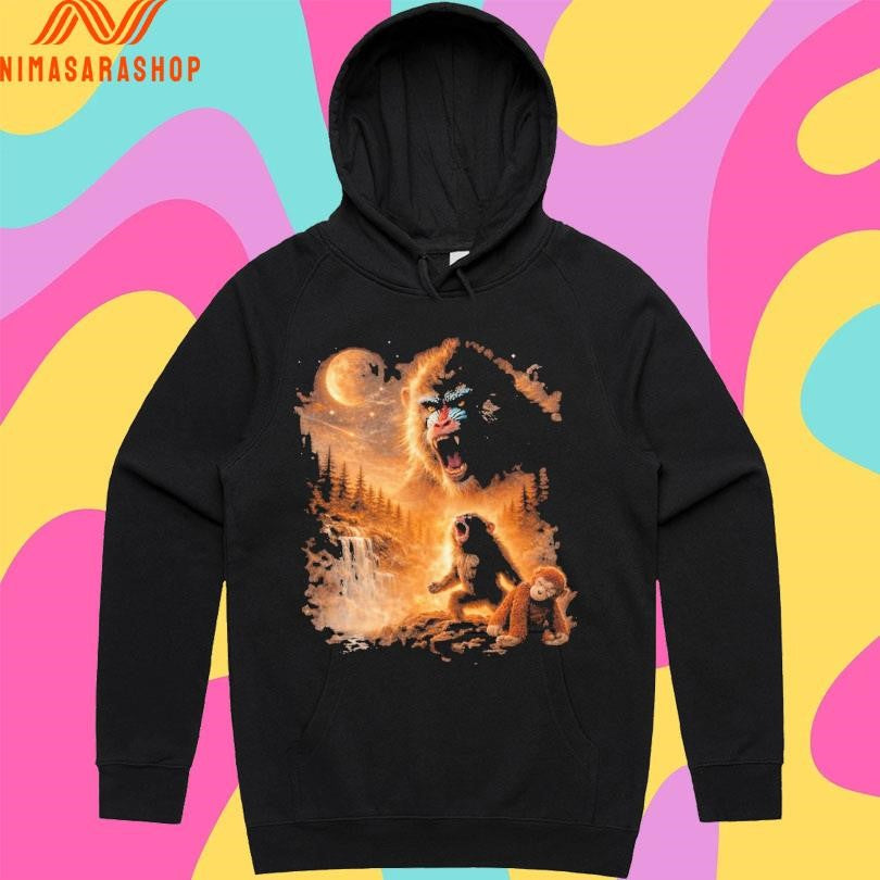 Baby Monkey Howling Moon Graphic 2026 Shirts