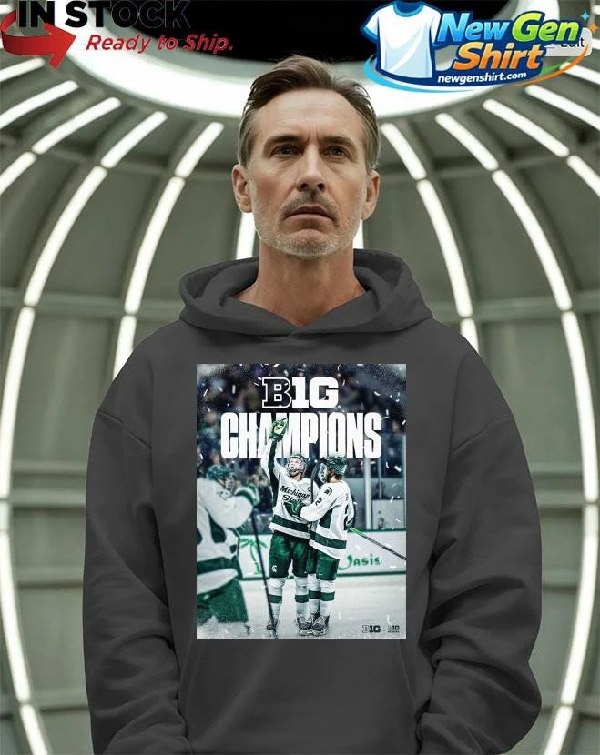 Back To Back To Back Michigan State Spartans Ice Hockey 2026 B1G Men’s Hockey Regular Season Champs Shirt