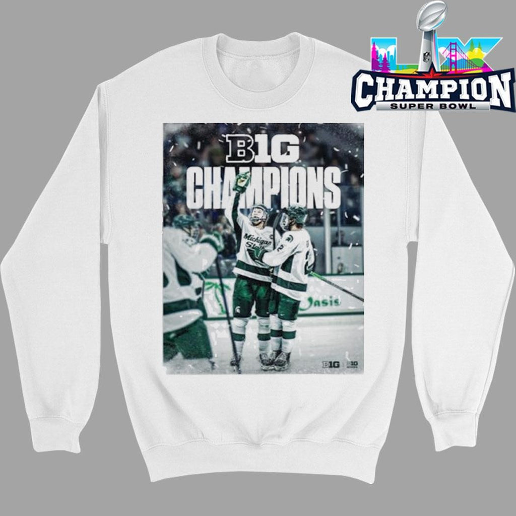 Back To Back To Back Michigan State Spartans Ice Hockey 2026 B1g Men’s Hockey Regular Season Champs Shirt