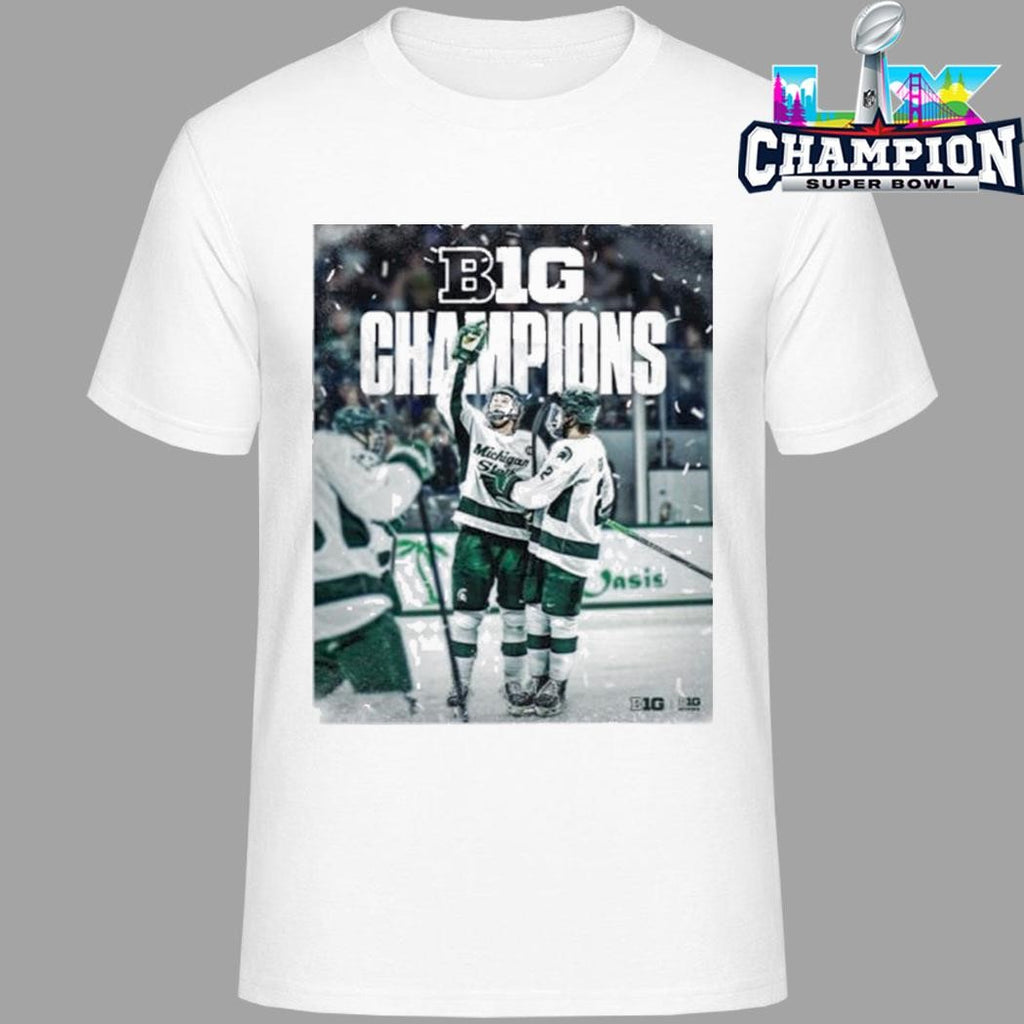 Back To Back To Back Michigan State Spartans Ice Hockey 2026 B1g Men’s Hockey Regular Season Champs Shirt