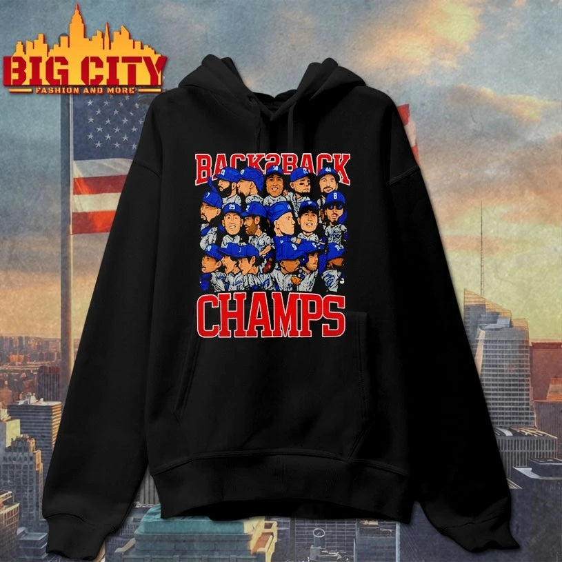 Back2Back Champ Los Angeles Dodgers members Cartoon Shirt