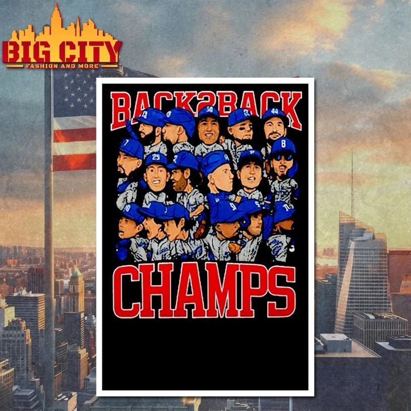 Back2Back Champ Los Angeles Dodgers members Cartoon Shirt